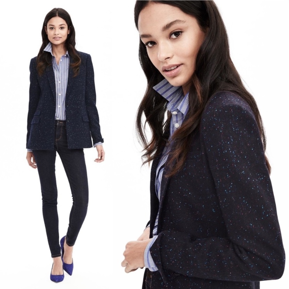 Banana Republic Navy Speckled Jacket